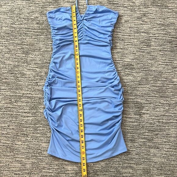 NWT Susana Monaco V Wire Halter Dress XL Light Blue - Picture 10 of 13